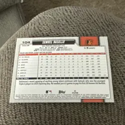 2026 Topps Series 1 Diamante Samuel Basallo #104 Baltimore Orioles 3S - Image 2