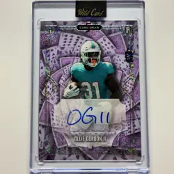 Ollie Gordon Wild Card 5 Card Draw Pro Look White Rookie Auto 1/4 🔥 Dolphins - Image 1