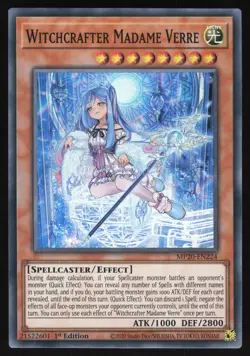 Witchcrafter Madame Verre - MP20-EN224 - Super Rare - 1st Edition Yugioh - Image 1