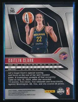 Caitlin Clark 2024 Panini Prizm WNBA #145 RC Fever Listing #2 - Image 2