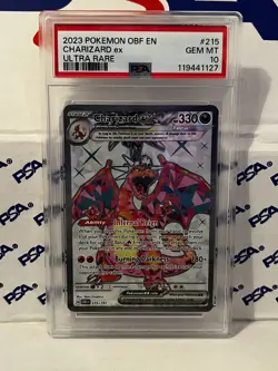 Pokemon Charizard EX Scarlet Violet Obsidian Flames #215/197 PSA 10 Gem Mint - Image 1