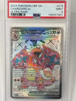 PSA 9 Charizard ex 215/197 Obsidian Flames Ultra Rare 2023 Pokemon Tera Full Art - Image 3