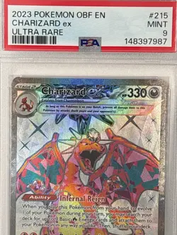PSA 9 Charizard ex 215/197 Obsidian Flames Ultra Rare 2023 Pokemon Tera Full Art - Image 4
