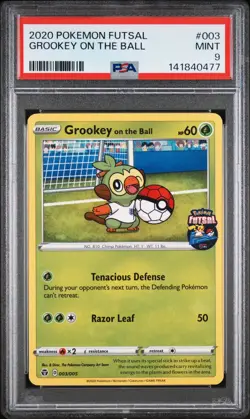 Pokemon TCG Grookey On the Ball Promo Card 003/005 Futsal Rare Game PSA 9 - Image 1