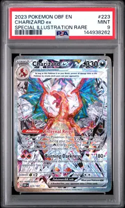 PSA 9 Mint Charizard ex 2023 Obsidian Flames 223/197 SIR Pokemon Card - Image 1