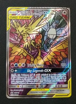 Pokemon TCG Moltres Zapdos Articuno GX SM210 Hidden Fates Black Star Promo Card - Image 1