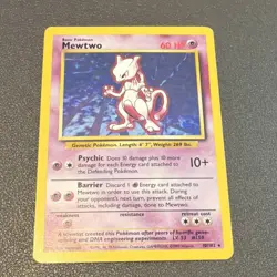 Pokemon Mewtwo Base Set Holo Rare Card 10/102 60 HP Vintage 1999 - Image 1
