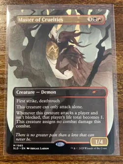 MTG✨MASTER OF CRUELTIES Brdless/Ext Art ✨SLD Tragic Romance MINT MYTHIC Unplayed - Image 1