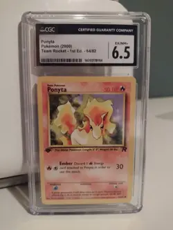 2000 Pokemon Ponyta Team Rocket 1st Ed. 64/82 CGC 6.5 - Image 1