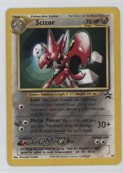 Scizor Pokemon WOTC Black Star #33 1999 - Image 1