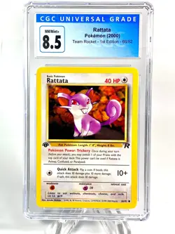 Pokemon Rattata 66/82 2000 Team Rocket 1st Edition CGC MINT+ 8.5 - Image 1