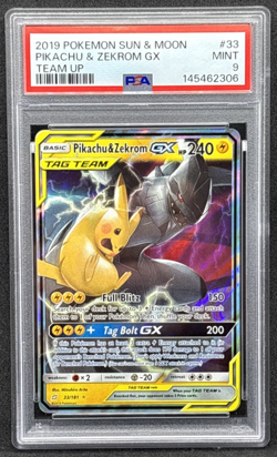 2019 Pokemon Sun & Moon Team Up - Tag Team - Pikachu & Zekrom GX - 33 - PSA 9 - Image 1