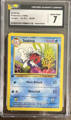 Seaking 1999 Pokemon Jungle 1st Edition 46/64 CGC 7 NM - Image 1