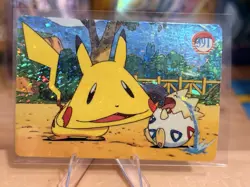 1999 Vintage Pocket Monsters Vending Prism - Pikachu Wacky Face, Togepi #391 - Image 1