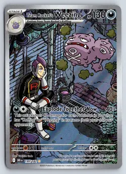 Team Rocket's Weezing 199/182 Illustration Rare Destined Rivals Pokemon NM - Image 1