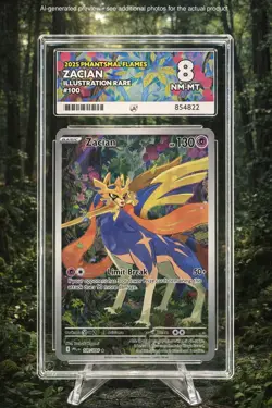⚔✨ Pokemon TCG – Zacian 100/094 – Phantasmal Flames (PFL) – IR – ACE 8 (NM–MT) - Image 1