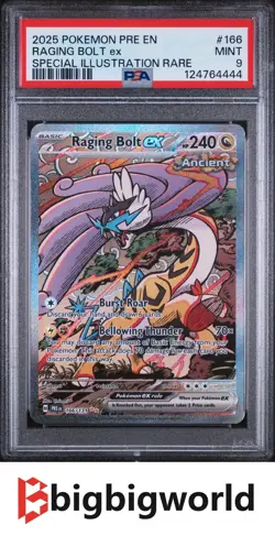 Pokemon TCG Raging Bolt ex SIR Prismatic Evolutions 166/131 PSA9 - Image 1