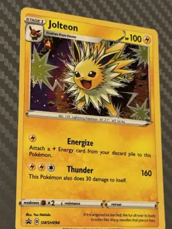 Pokemon TCG Sword & Shield Jolteon SWSH094 Promo Holo w/ Swirl - Image 2