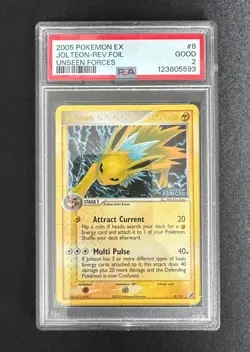 PSA 2 Jolteon 8/115 Unseen Forces Reverse Holo POKEMON 2005 - Image 1