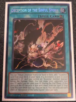 Yugioh Deception of the Sinful Spoils ROTA-EN055 Secret Rare 1st Ed LP - Image 1