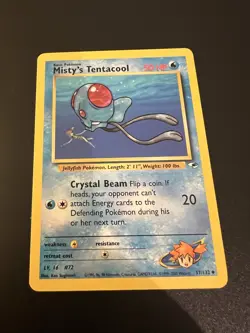 Misty’s Tentacool 57/132 Gym Heroes Unlimited 2000 Pokemon Card Uncommon LP - Image 1