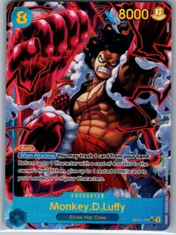 Monkey.D.Luffy (Alt Art) OP11-118 English A Fist Divine Speed - One Piece - NM - Image 1