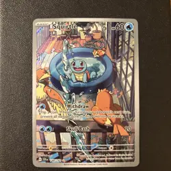 Pokemon TCG Squirtle IR Stellar Crown Holo Illustration Rare Card 148/142 Sv07 - Image 1