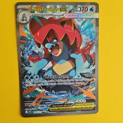 Pokemon Mega Feraligatr EX Foil Card 370 HP ASC 274/217 Nintendo Mega Evolution - Image 3