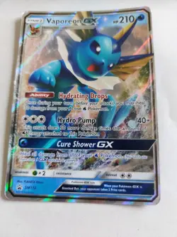 Vaporeon GX SM172 Black Star Excellent Condition Pokemon Card TCG - Image 1