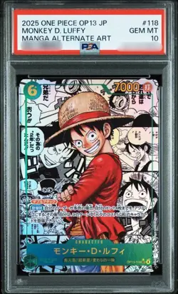 PSA 10 Monkey D. Luffy Comic Parallel OP13-118 2025 ONE PIECE Card Japanese - Image 1