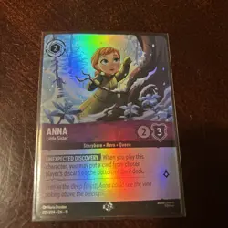 Disney Lorcana TCG Anna - Little Sister Foil Character Card Frozen 209/204 - Image 1