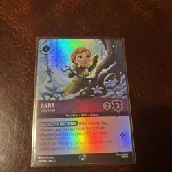 Disney Lorcana TCG Anna - Little Sister Foil Character Card Frozen 209/204 - Image 2