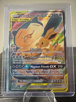 Eevee & Snorlax GX Tag Team Holo Full Art Promo Card Sun & Moon SM169 - Image 1