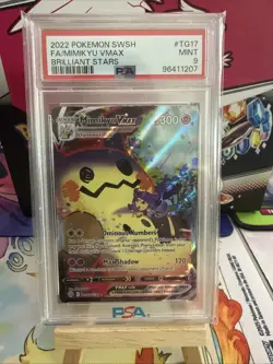 Pokemon Card PSA 9 Mimikyu Brilliant Stars VMAX Trainer Gallery - Image 1