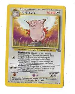 Clefable 17/64 Jungle NH Rare Pokemon Card WOTC 1999 LP - Image 3