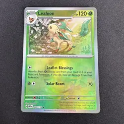 Leafeon 005/131 Masterball Reverse Holo Prismatic Evolution Pokemon Card NM/M - Image 1