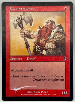 Dwarven Grunt FOIL | Heavily Played HP Odyssey Common Magic MtG - Image 1