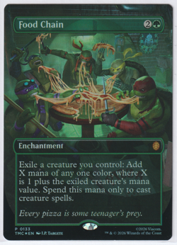 Food Chain 0133(Borderless) Commander: TMNT: Magic The Gathering Turtles Foil NM - Image 1