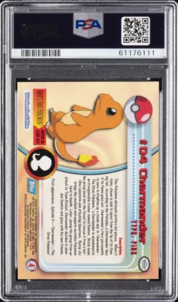 1999 TOPPS POKEMON TV FOIL #4 CHARMANDER PSA 10 - Image 2