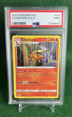 Pokemon TCG Charizard Pokemon GO 010/078 Holo Rare PSA MINT 9 - Image 1