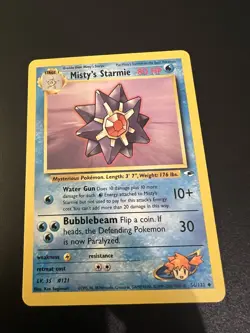Misty’s Starmie 56/132 Gym Heroes Unlimited 2000 Pokemon Card Uncommon NM - Image 1
