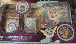 Pokemon Vaporeon VMAX Premium Collection Box **Factory Error** Light Damage - Image 1
