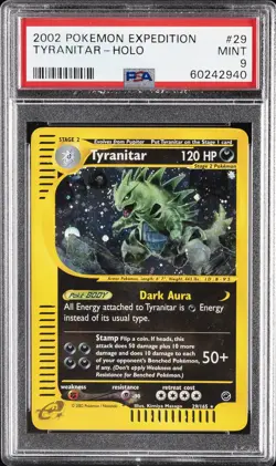 2002 POKEMON EXPEDITION #29 TYRANITAR-HOLO PSA 9 - Image 1