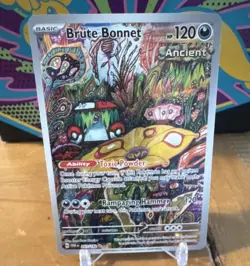 Pokemon Brute Bonnet 207/182 SV04 Paradox Rift Basic Holo Ancient Illustration … - Image 1