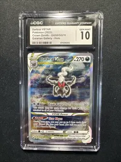 Pokemon English Darkrai VSTAR GG50/GG70 2023 Crown Zenith CGC 10 - Image 1