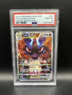 Pokemon TCG Crown Zenith ETB #SWSH291 Lucario VSTAR Promo PSA 10 GEM MT - Image 1