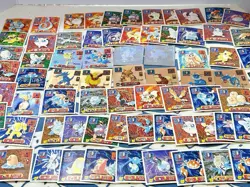 77x Vintage Pokemon Amada Stickers 1997 Pikachu Blastoise Prism Gold Foil Lot - Image 1
