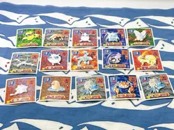 77x Vintage Pokemon Amada Stickers 1997 Pikachu Blastoise Prism Gold Foil Lot - Image 5