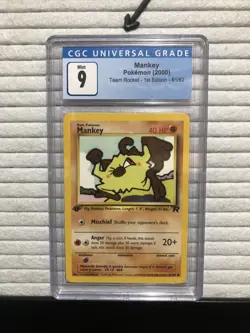 CGC 9 Mankey Team Rocket 1st Edition Mint - Pokemon 2000 61/82 - Image 2