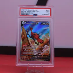 20121 Pokemon TCG Sword & Shield Chilling Reign Alt 174 Galarlian Zapdos PSA 9 - Image 1